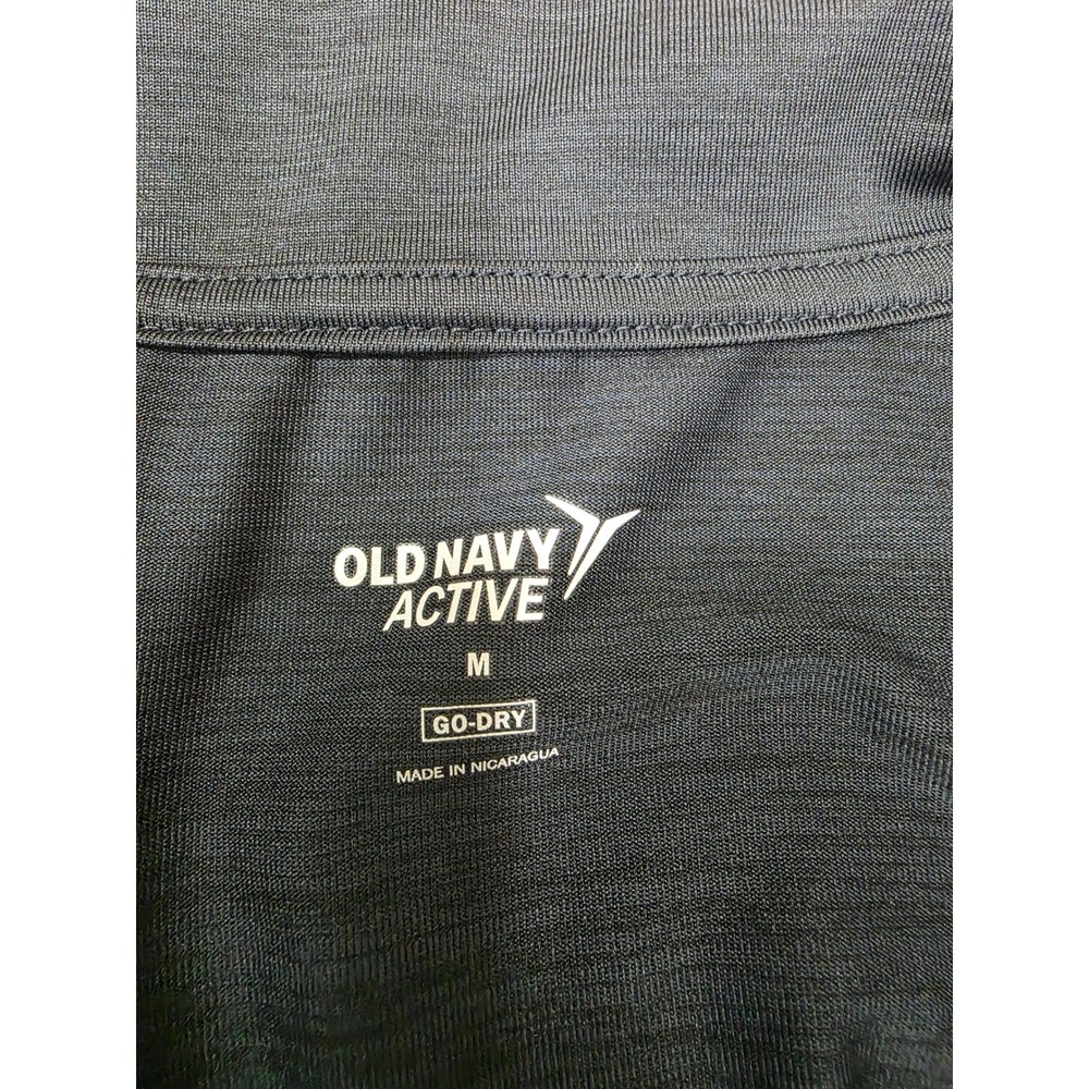 Old Navy Active Mens Go-Dry Quarter Zip Pullover Grey Size M Long Sleeve - Picture 3 of 7